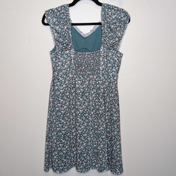 XL WallFlower Puff Sleeve Floral Mini Dress - Picture 2 of 2